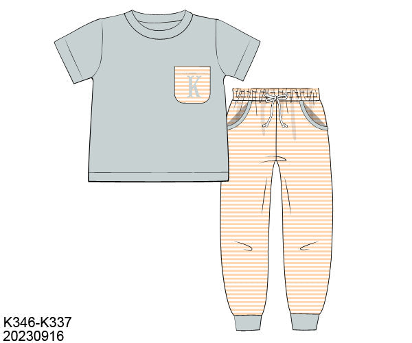 Peach & Sage Boy Pant Set-ETA FEB