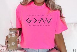 God Is Greater Than the Highs and Lows Comfort Color Tee-Adult