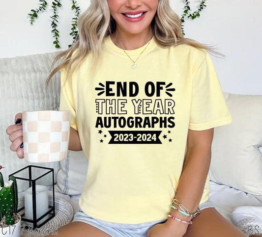 End of the Year Autographs Comfort Color Tee-Youth