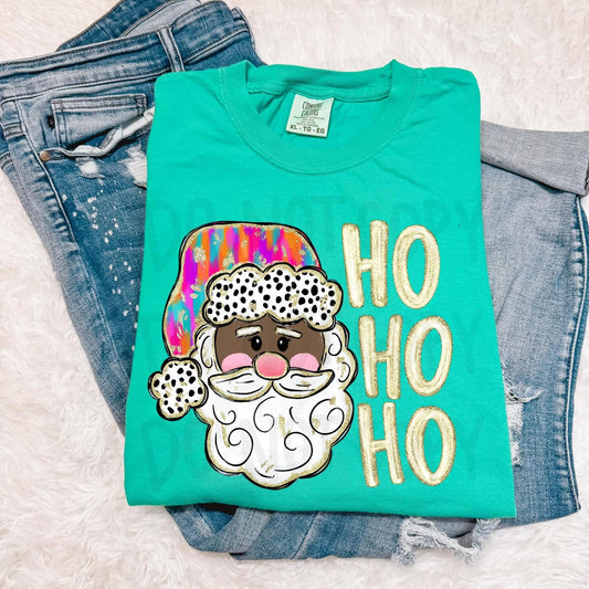 HO HO HO Santa Short Sleeve Tee - Comfort Colors Brand