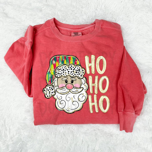 HO HO HO Santa Sweatshirt - Comfort Colors Brand