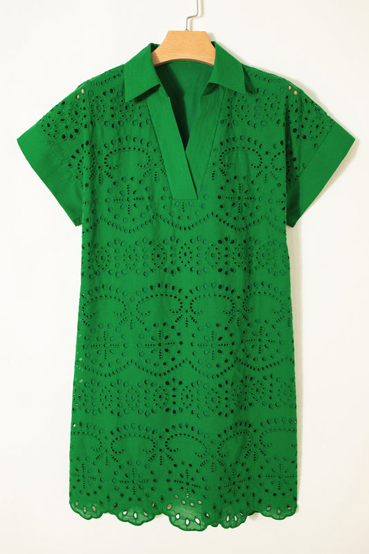 Green Eyelet Dress