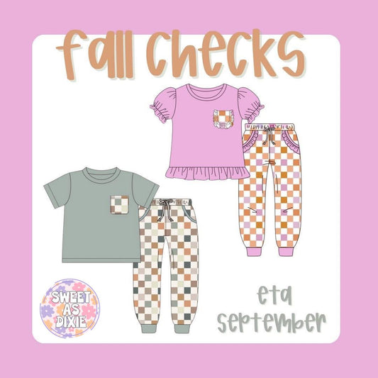 Fall Checks Jogger Collection-ETA SEPTEMBER