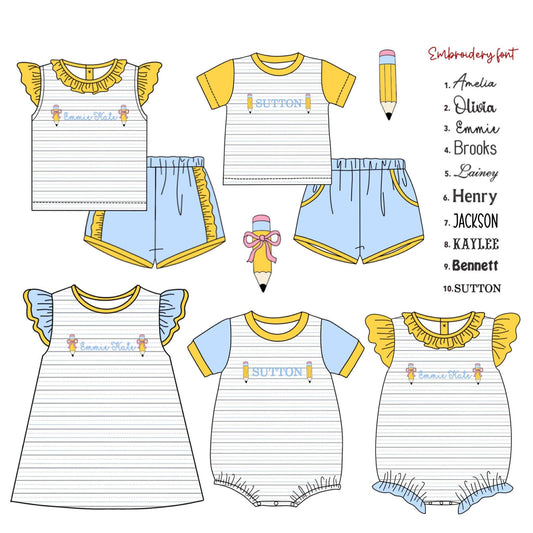 Personalized Pencil Embroidered Collection-ETA JUNE