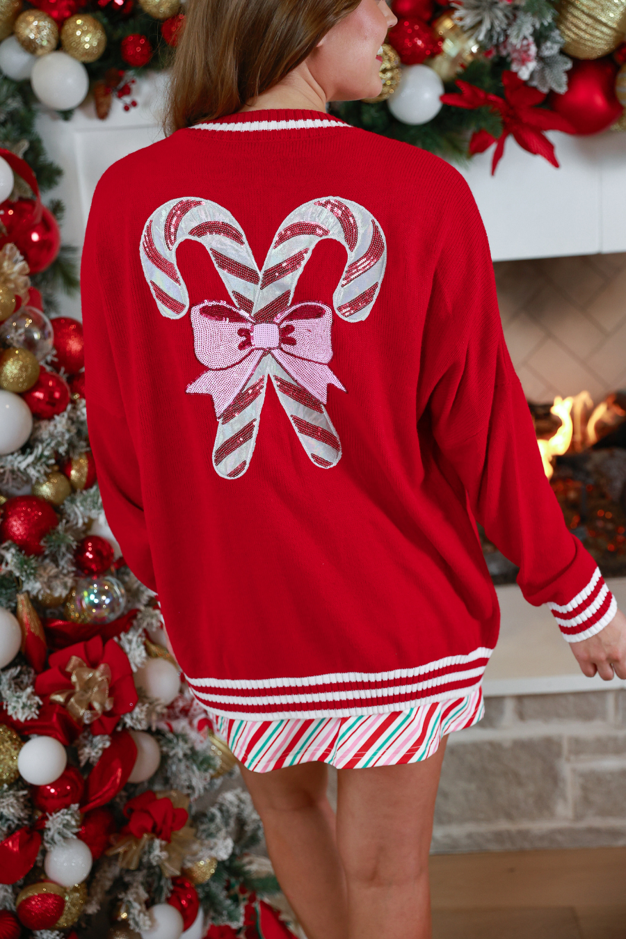 Candy Cane Relaxed Cardigan