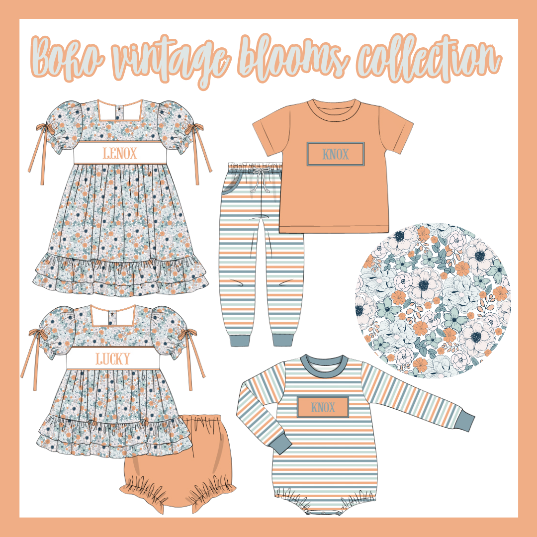 Boho Vintage Blooms Bloomer Set-ETA FEB