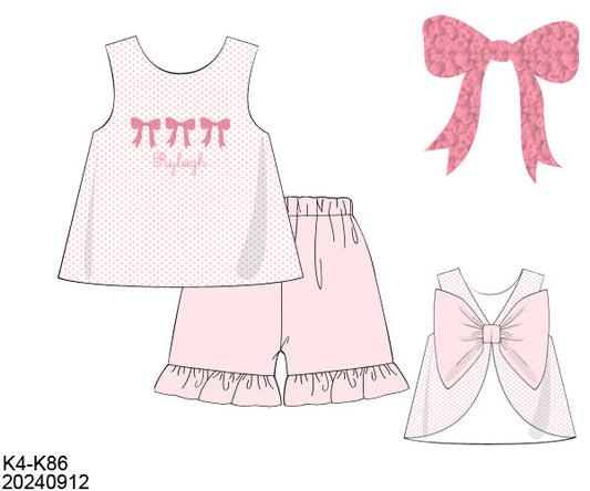 Bitty Dot Bows Short Set-ETA FEB