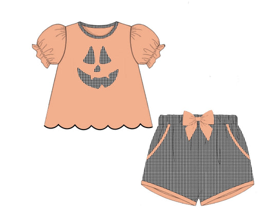 Jolly Jack-O-Lantern Girl Short Set-ETA SEPTEMBER