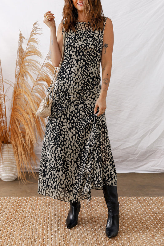 Black Printed Maxi Dress