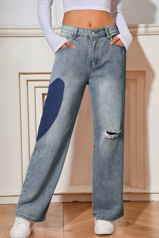 Blue Vintage Heart Jeans Preorder-ETA NOVEMBER