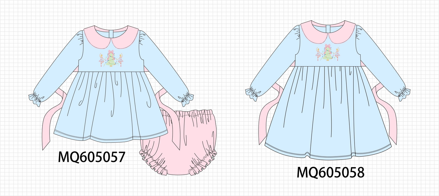Blue Christmas tree ballet embroidery collection-ETA early December