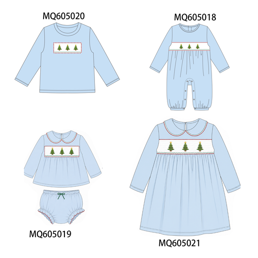 Blue Christmas tree embroidery collection-ETA early December