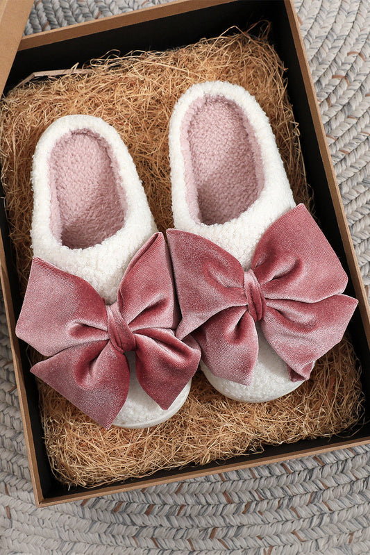 Bow Plush Slippers FB