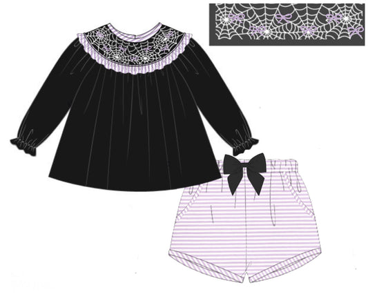 Smocked Spider Webs Short Set-ETA SEPTEMBER
