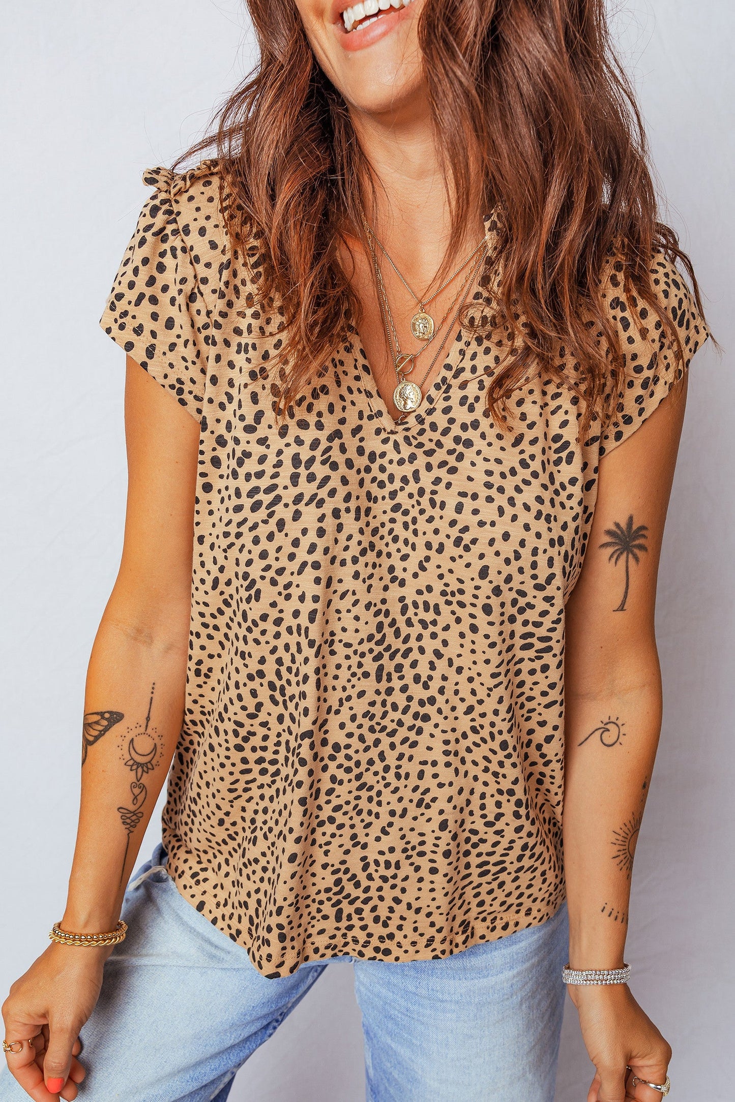 Cheetah Frilled Blouse FB