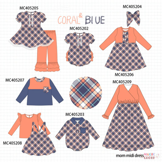 Coral & Blue Plaid - ETA Early October