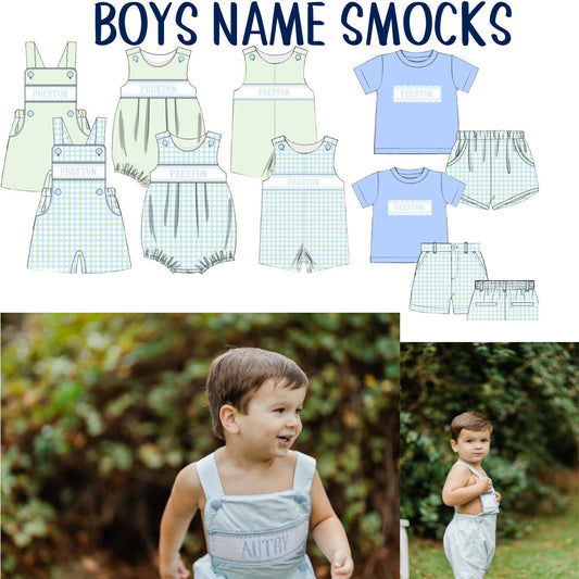 BOYS NAME SMOCKS (ETA MAY)