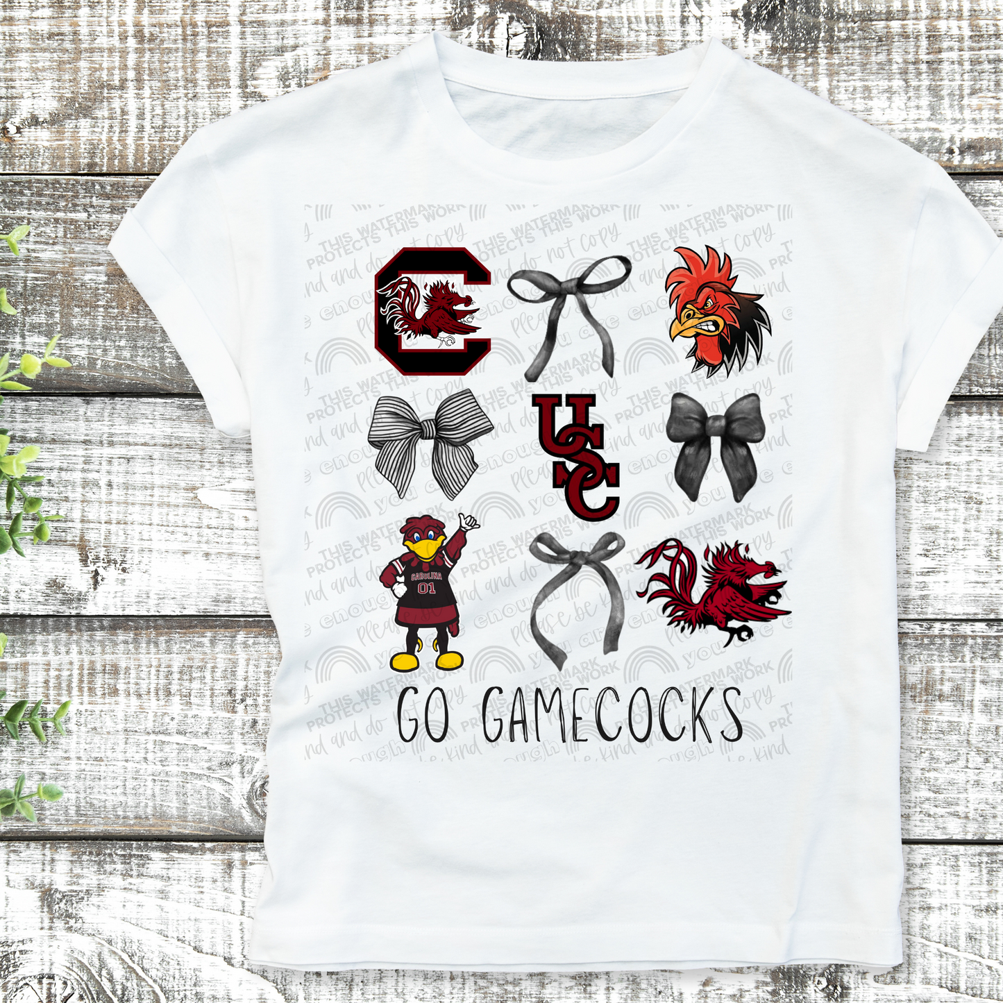 Gamecocks Coquette Comfort Color Tee-youth