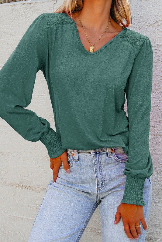 Shirred Shoulder Blouse