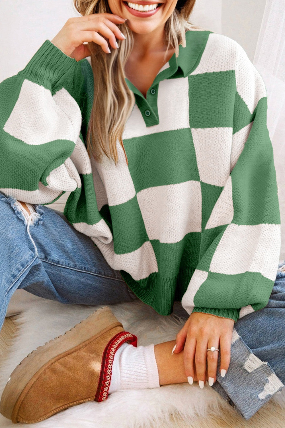 Checkered Loose Sweater RTS