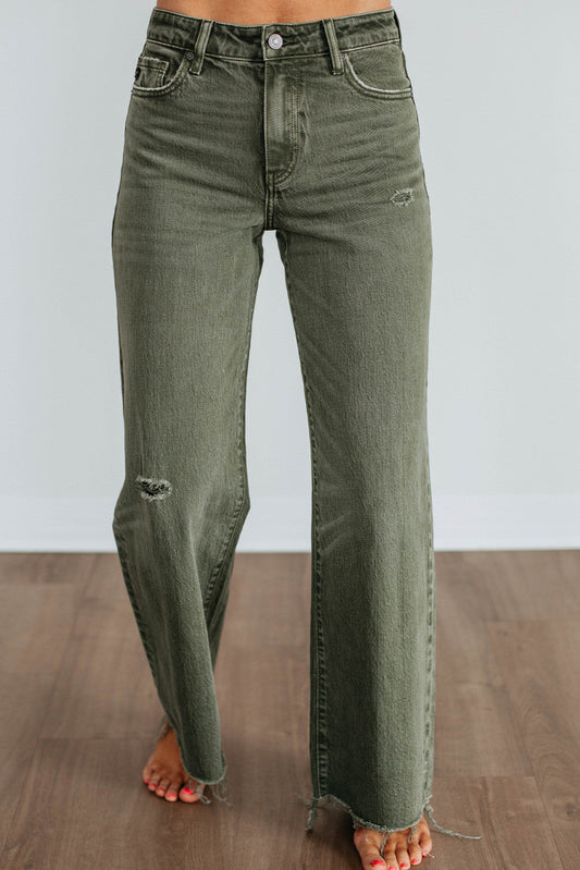 Green Distressed Jeans