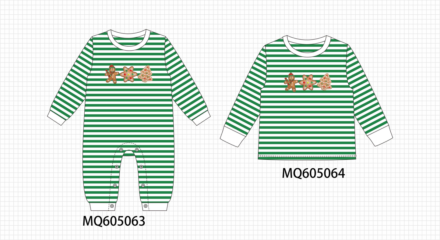 Green Christmas gingerbread appliqué collection-ETA early December