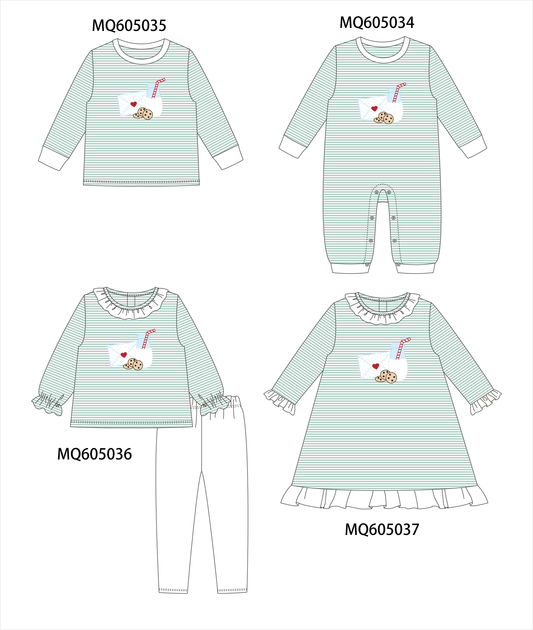 Green stripe letter milk cookie appliqué collection-ETA early December