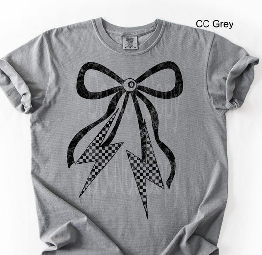 Coquette Bow With Lightning Bolt- Comfort Colors