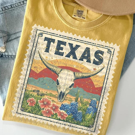 Texas State Stamp Tee-Comfort Colors