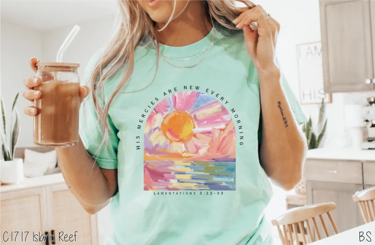 Watercolor His Mercies Are New Graphic Tee