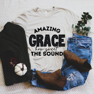 Amazing grace how sweet the sound faux (fake) embroidery