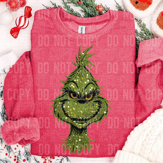 Mean Guy Faux Embroidered Sweatshirt