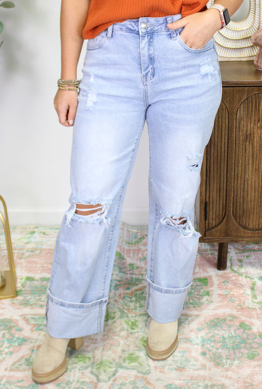 Vintage Distressed Flare Jeans LT