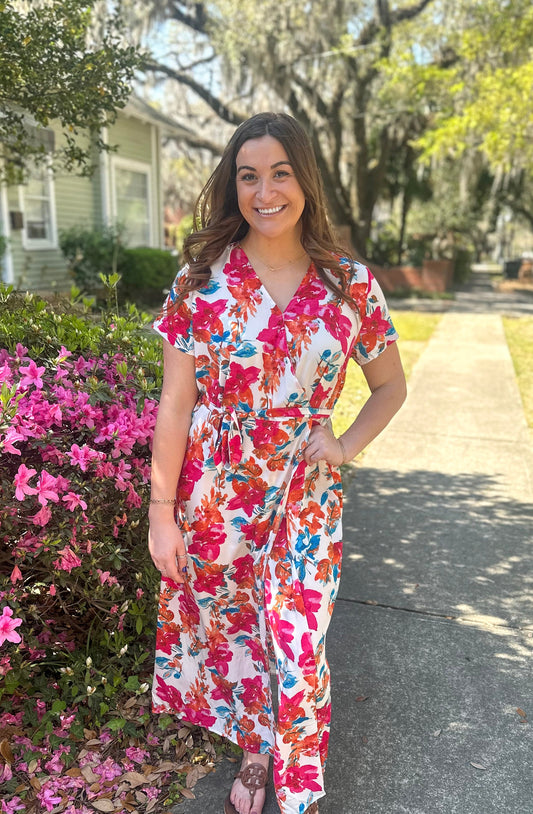 Floral Plus Size Wrap Dress LT