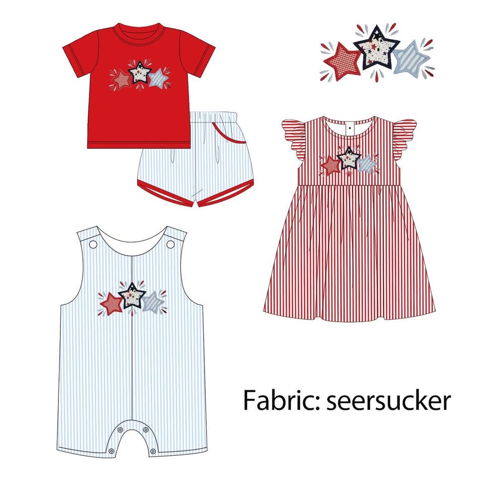 Seersucker Patriotic Star Collection-ETA May