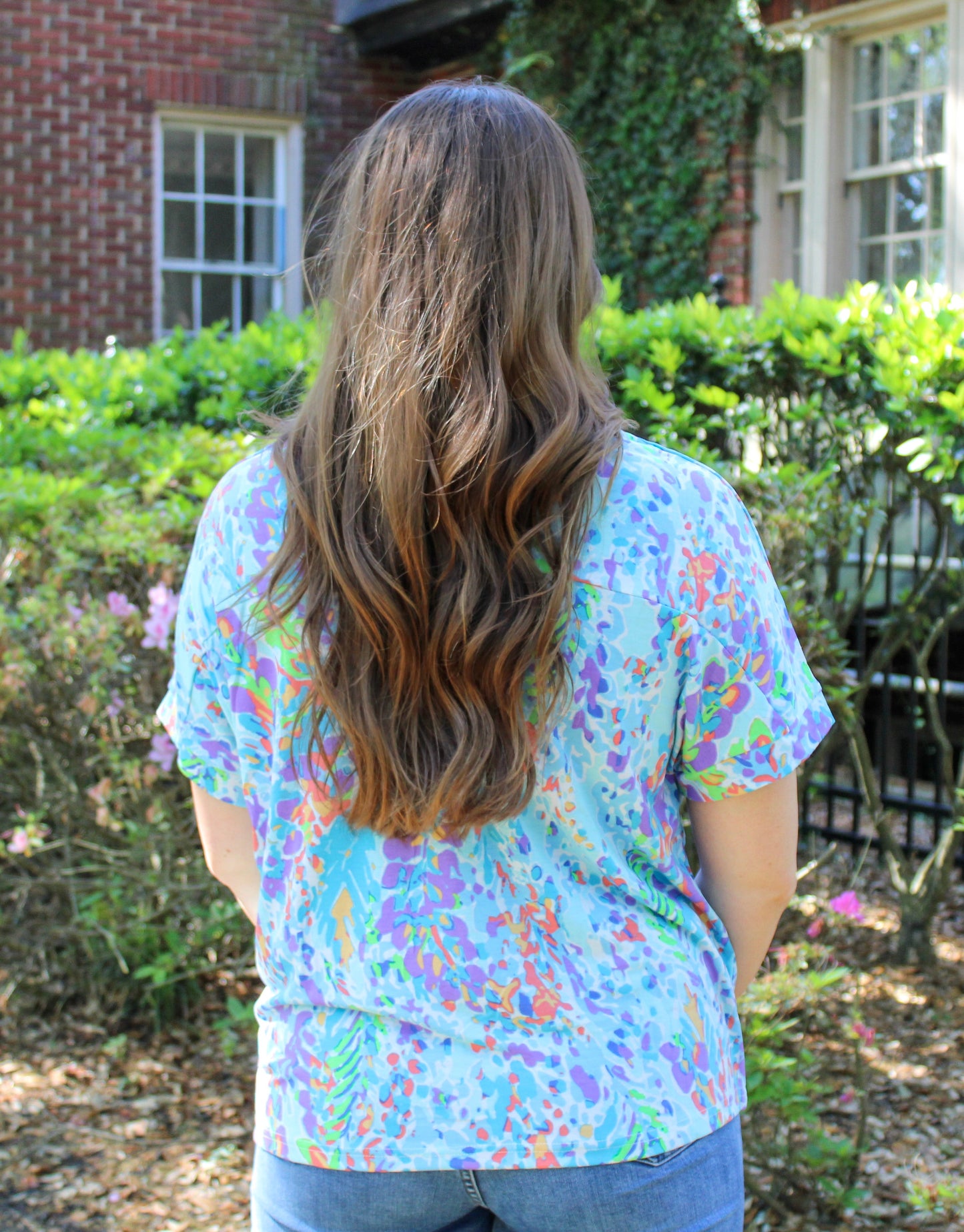 Blue Floral Top LT