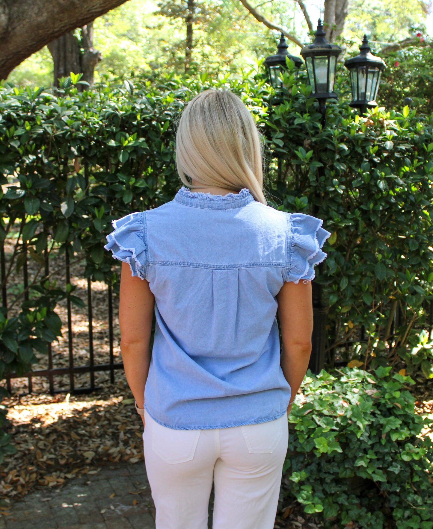 Denim Ruffle Top LT