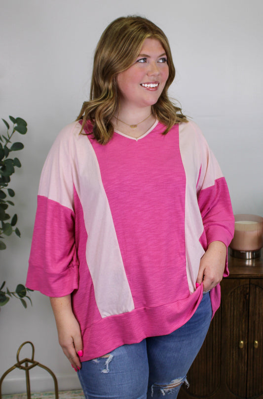 Pink Two-Toned Top LT