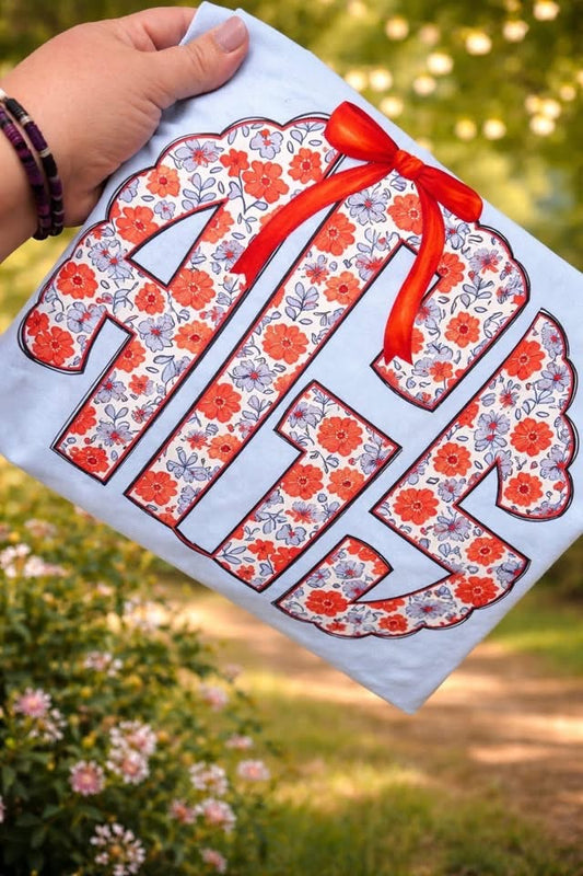 Red, White & Bloom Monogram Graphic Tee-Rabbit Skins