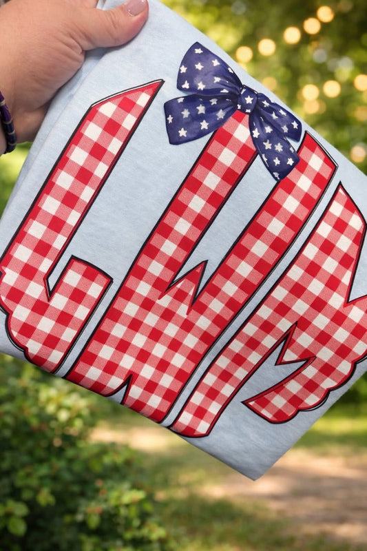 Red, White & Darling Monogram Graphic Tee-Rabbit Skins