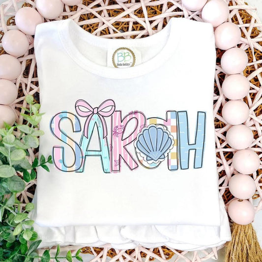 Girls Youth Personalized Shell Tee-comfort colors