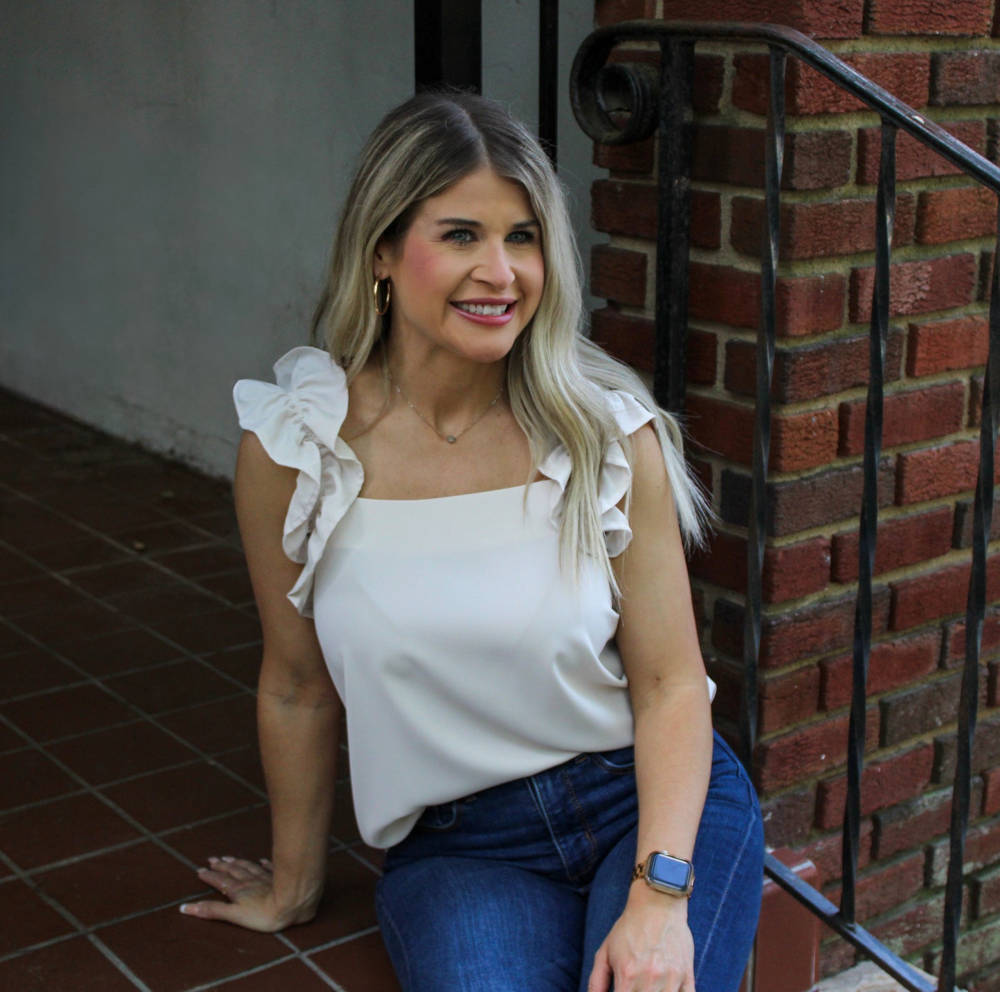 Tan Ruffle Top LT