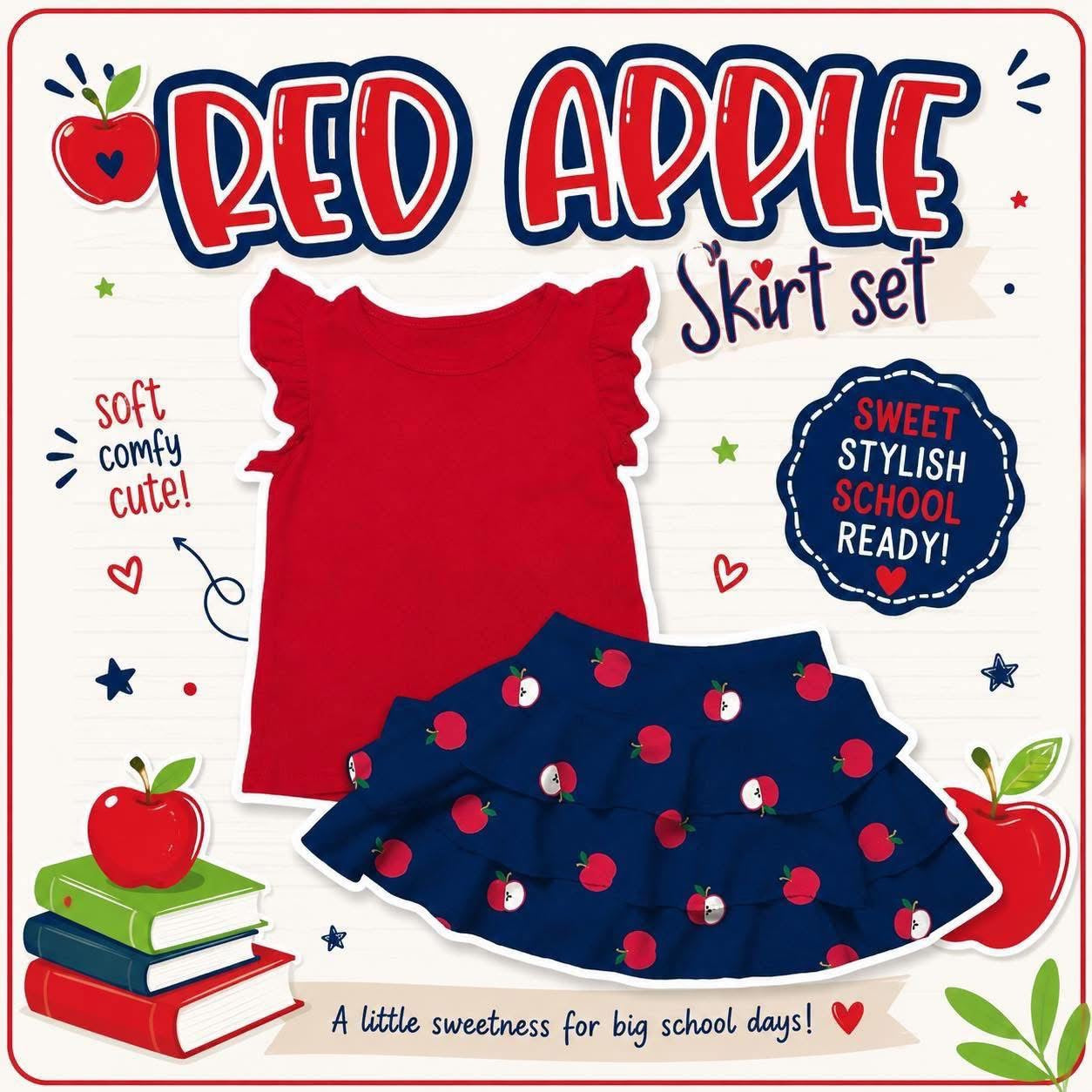 Red Apple Skirt Set-ETA Mid July