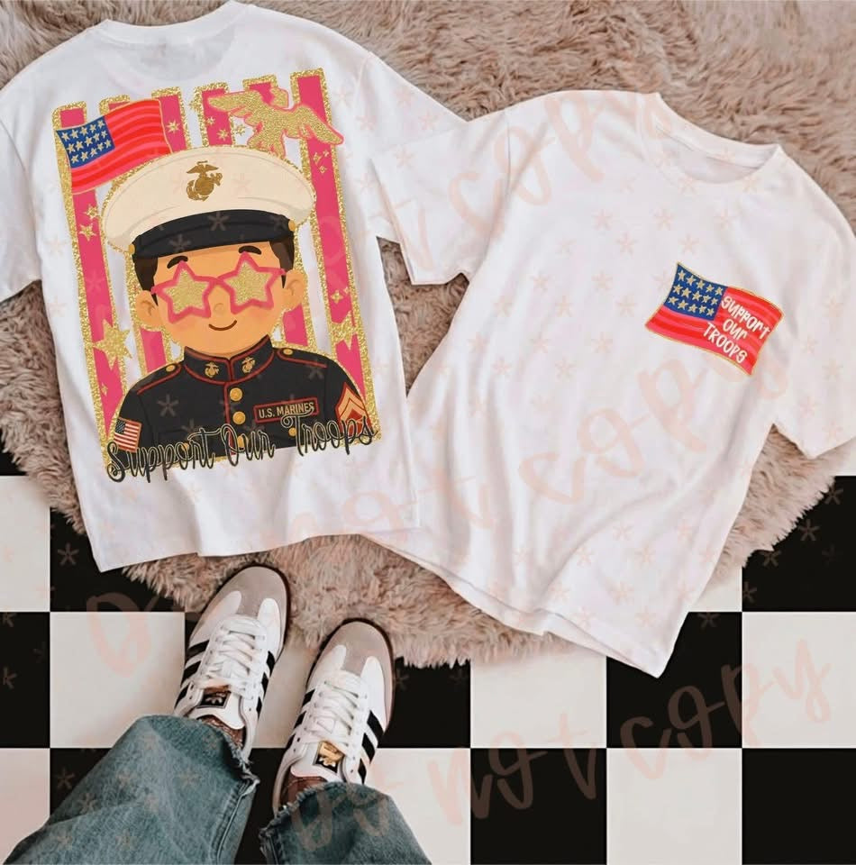 Support the Troops Glitzy Tee-Comfort Colors