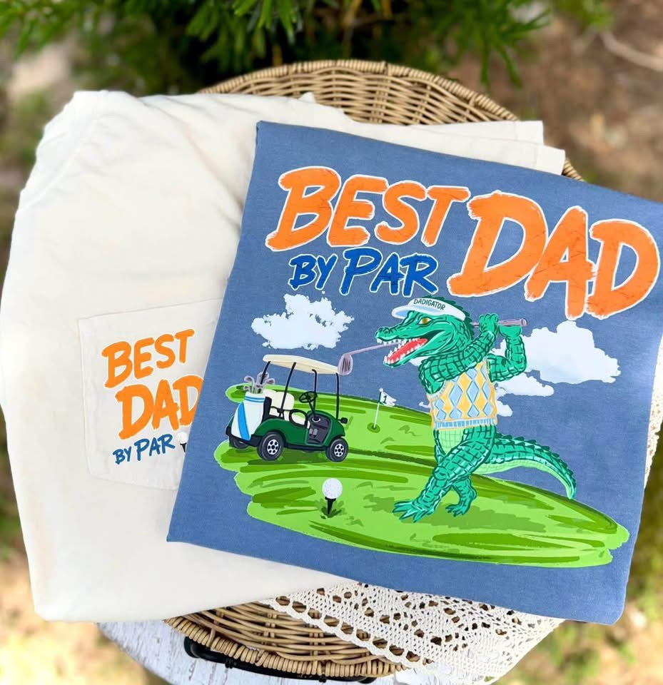 Best Dad By Par Graphic Tee-Comfort Colors