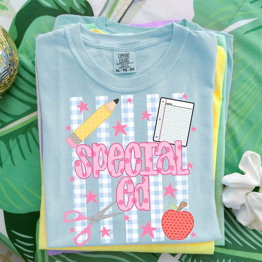 Girly Stripe Back-to-School Graphic Tee
