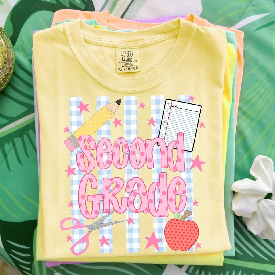 Girly Stripe Back-to-School Graphic Tee