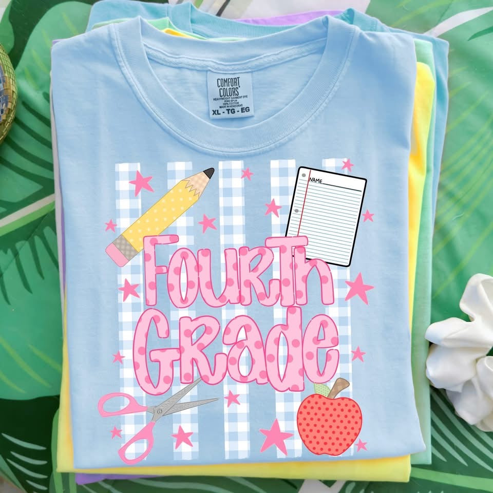 Girly Stripe Back-to-School Graphic Tee