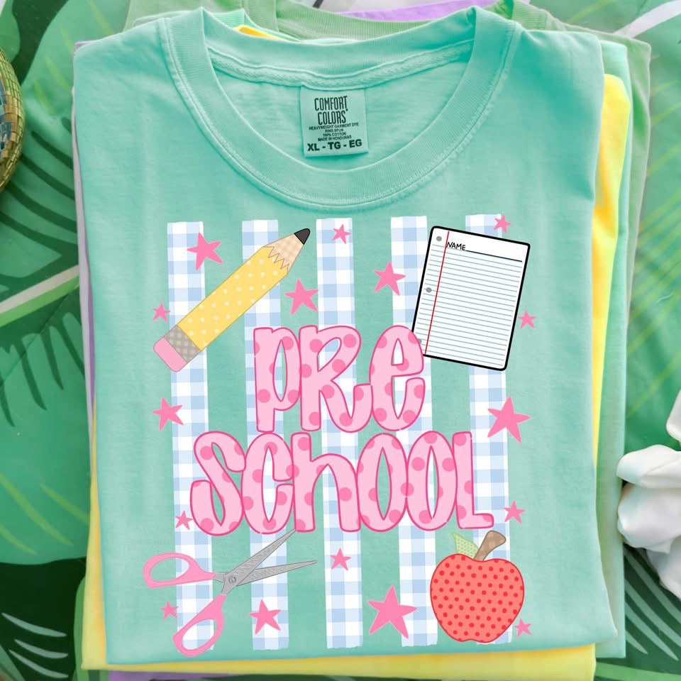 Girly Stripe Back-to-School Graphic Tee