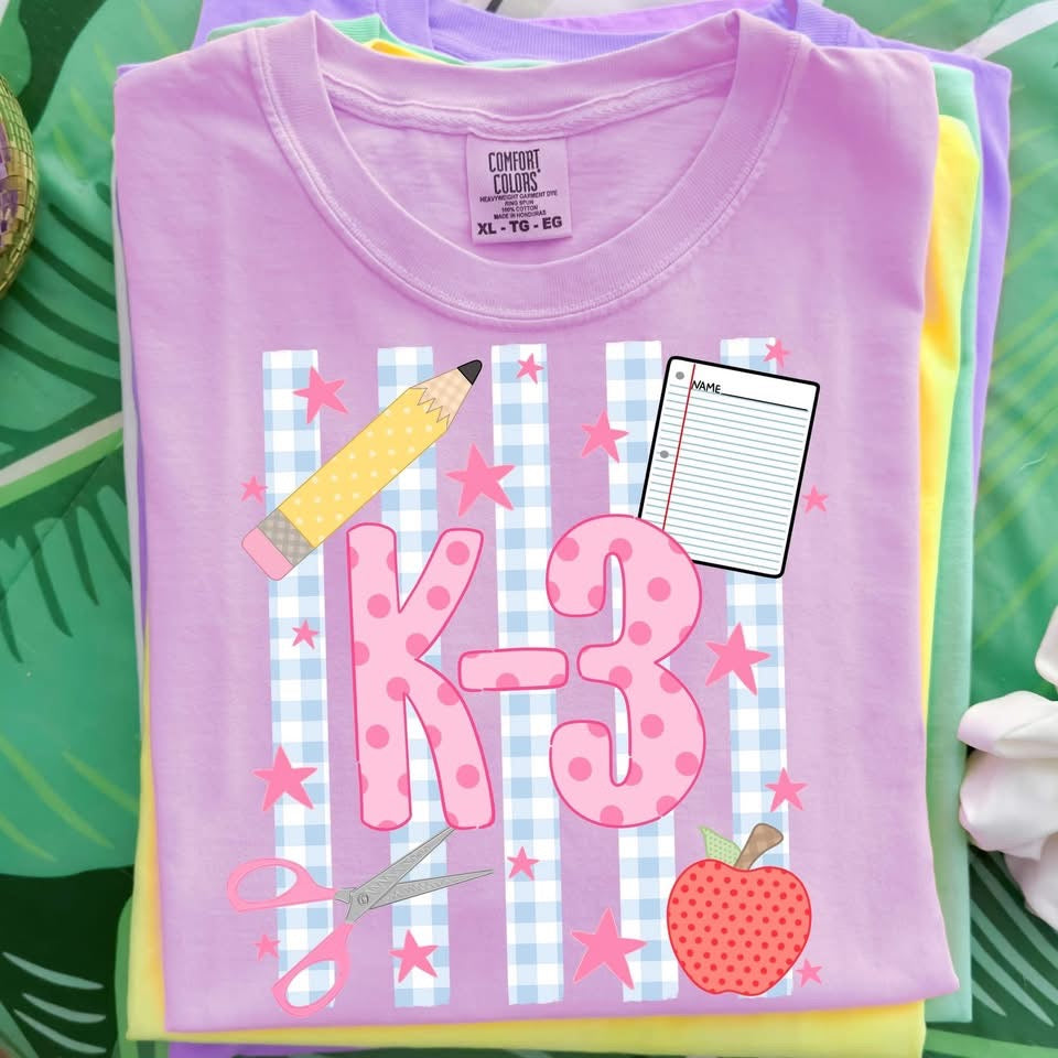 Girly Stripe Back-to-School Graphic Tee